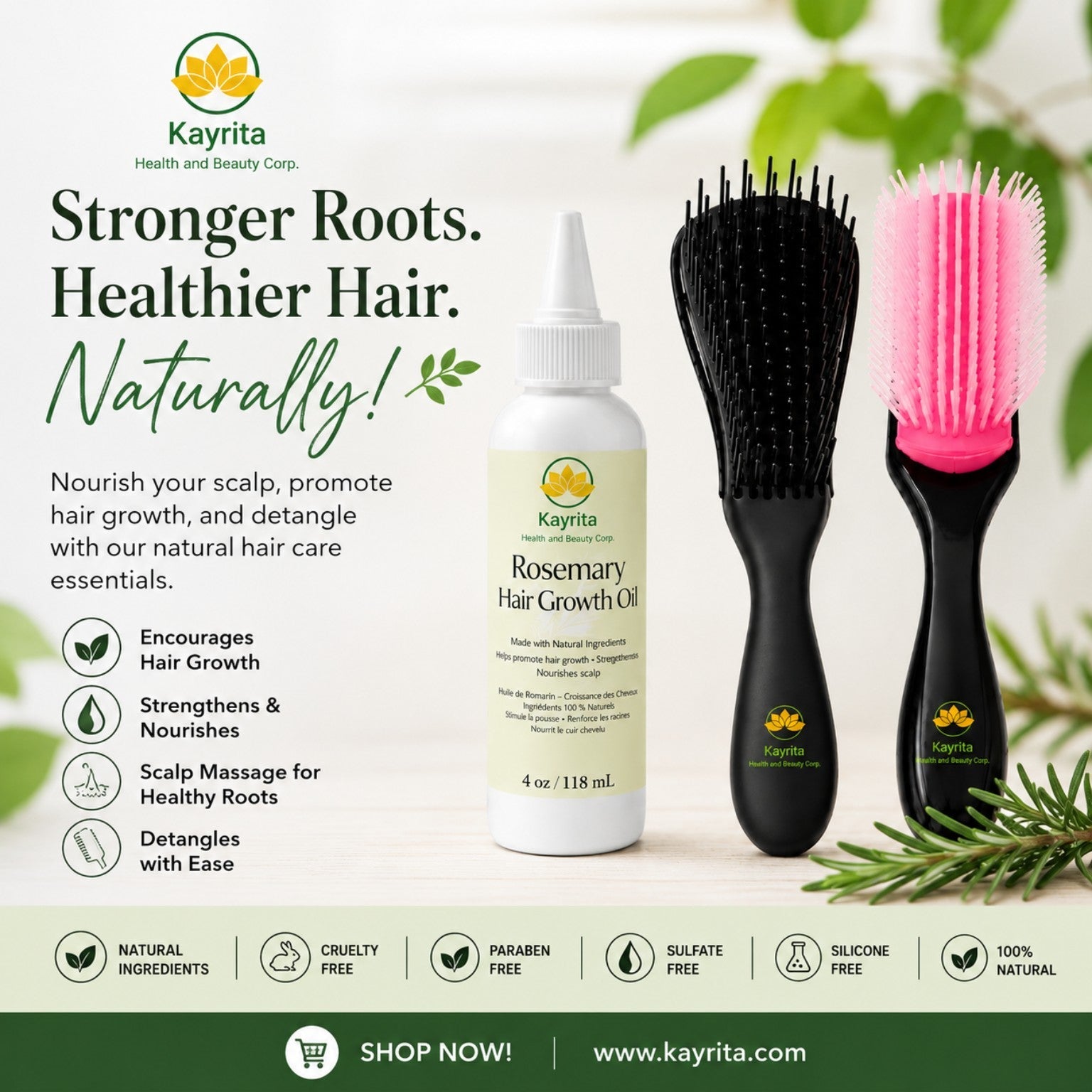 Stronger Roots, Healthier Hair Naturally: The Power of Rosemary Hair Growth Oil