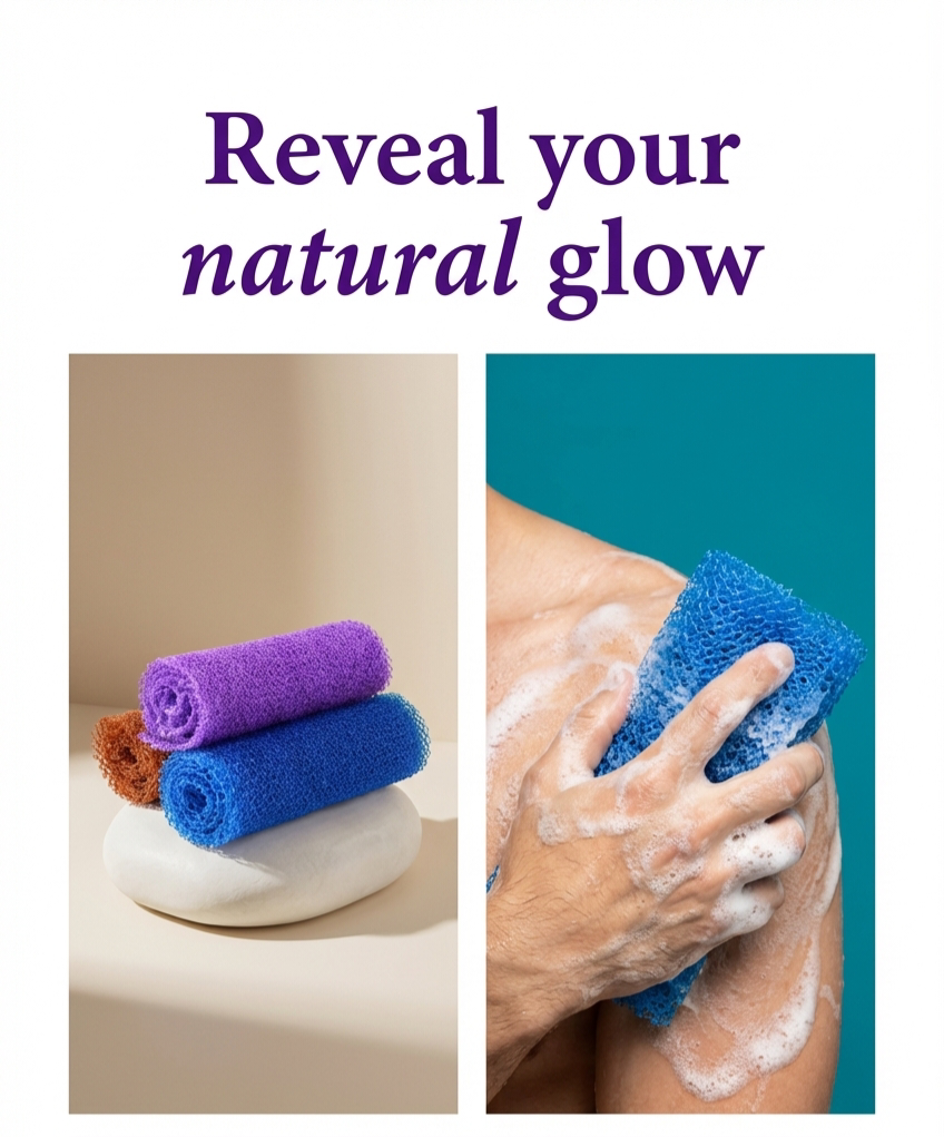 Exfoliating Bath Sponge – Deep Cleansing Shower Mesh