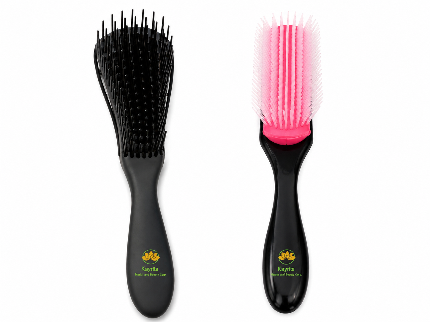 Hair Brush Set – 9 Row Styling Brush + Detangling Brush (Curl Defining & Tangle-Free Kit)