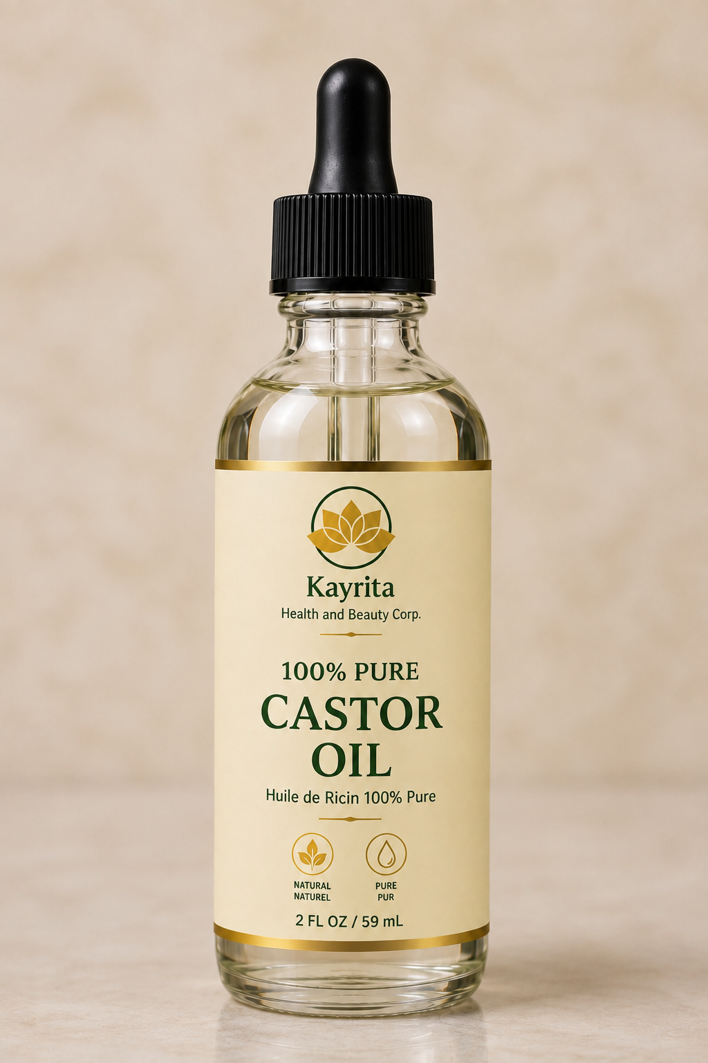 100% Pure Castor Oil for Hair, Scalp, Skin & Brows | Kayrita 59 mL