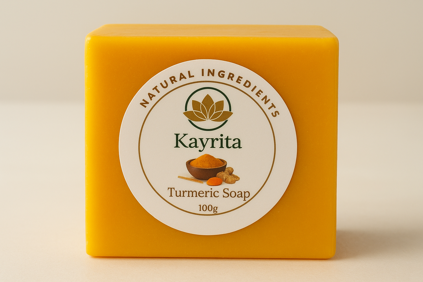 Kayrita Turmeric Soap – Brighten & Even Skin Tone Naturally, 100g