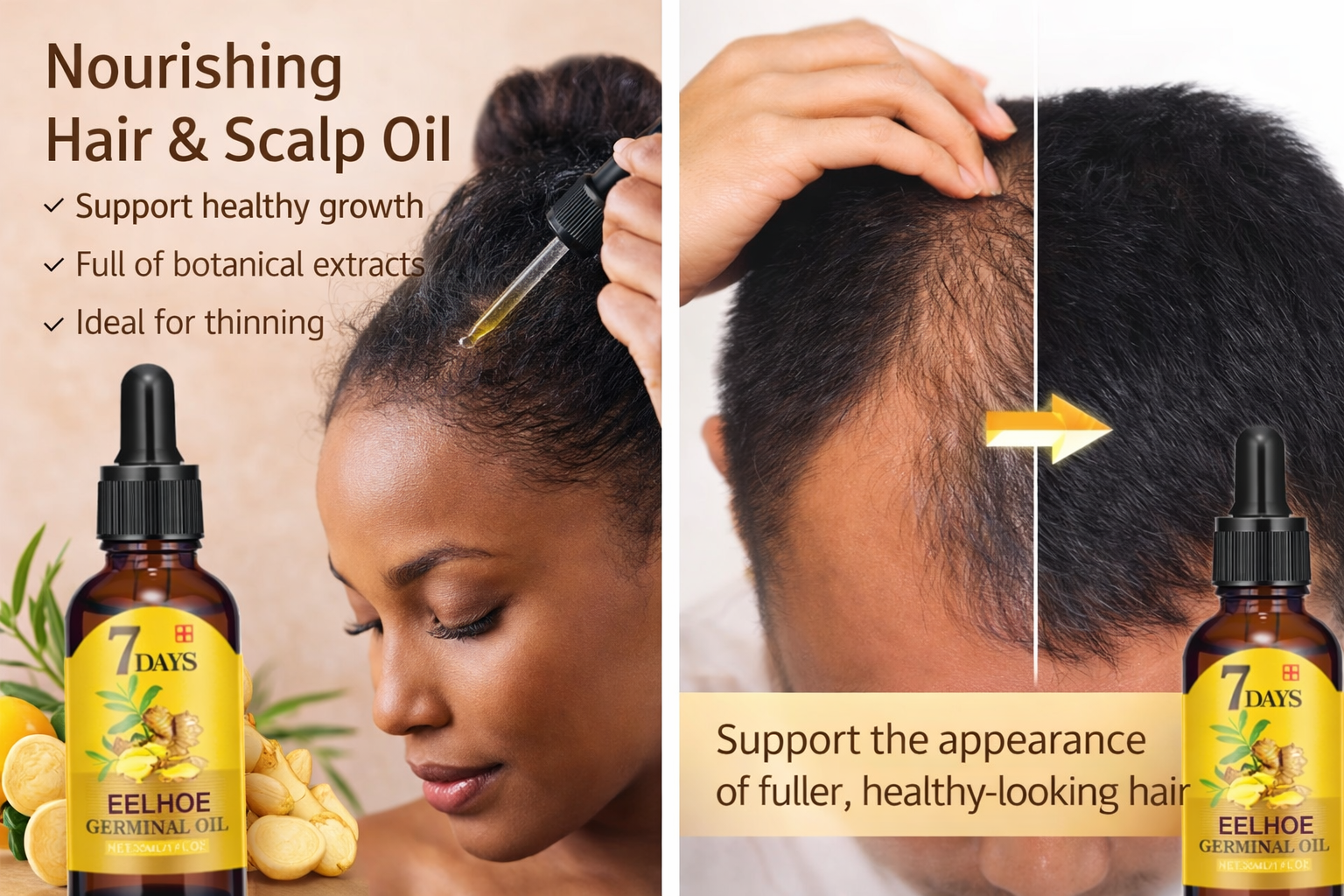 Hair Growth Oil for Thicker, Fuller-Looking Hair | 