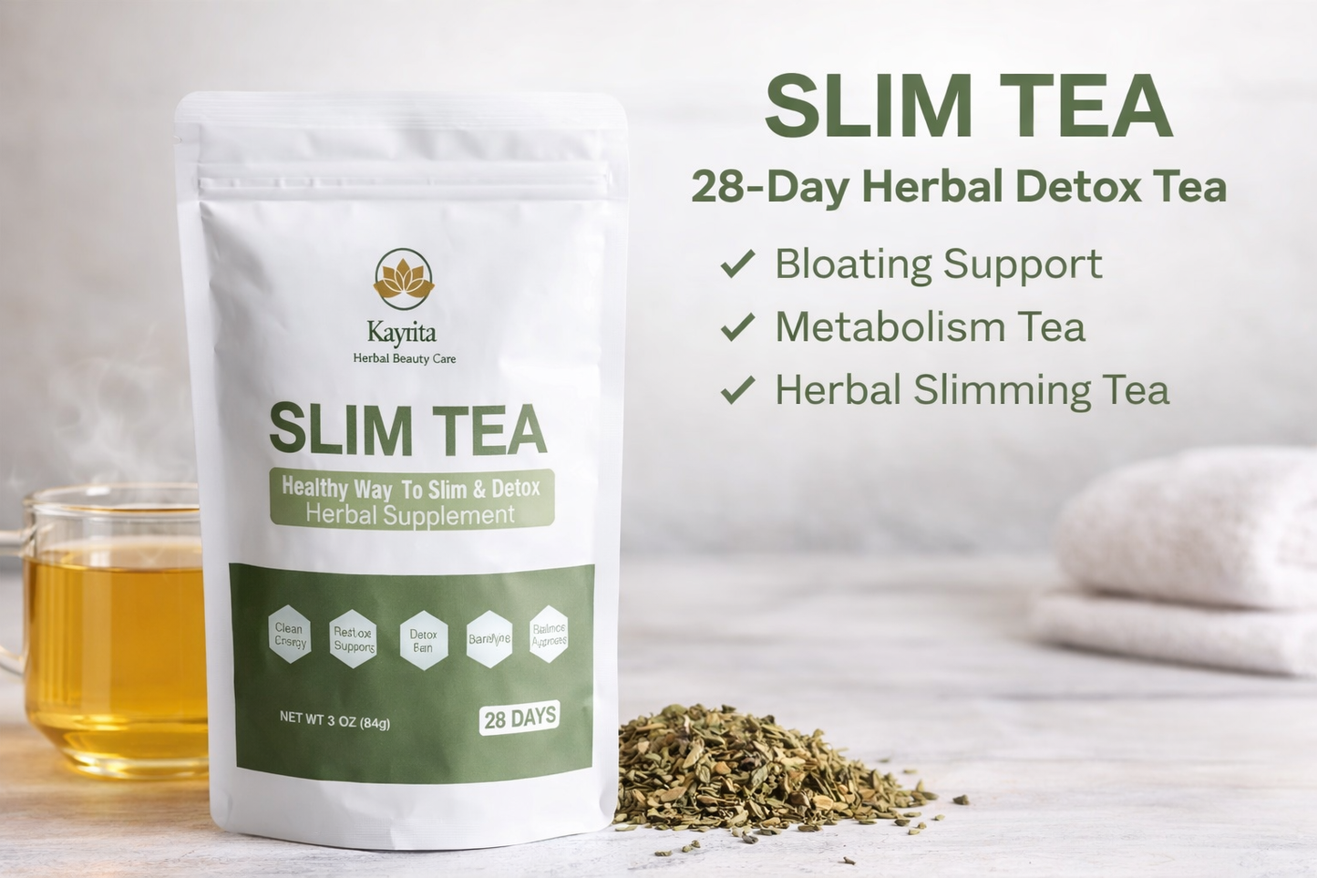 28 Days Slim Tea + Free “Eat Smart Without Starving” Guide & 7-Day Smoothie Recipes