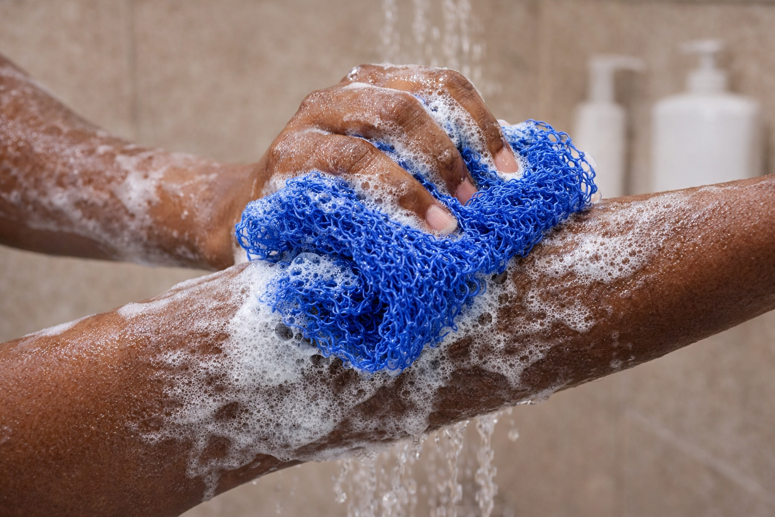 Exfoliating Bath Sponge – Deep Cleansing Shower Mesh