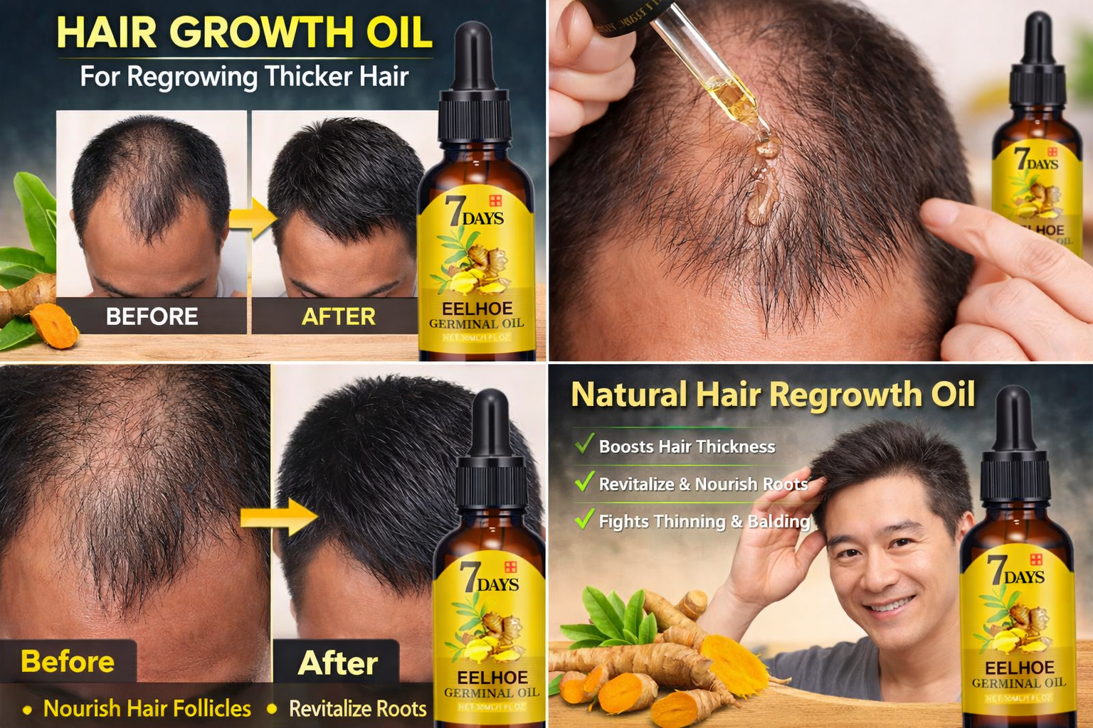 Hair Growth Oil for Thicker, Fuller-Looking Hair | Nourishing Scalp & Hair Oil